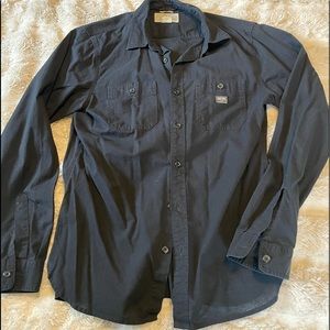 Denim&supply black casual button down shirt
